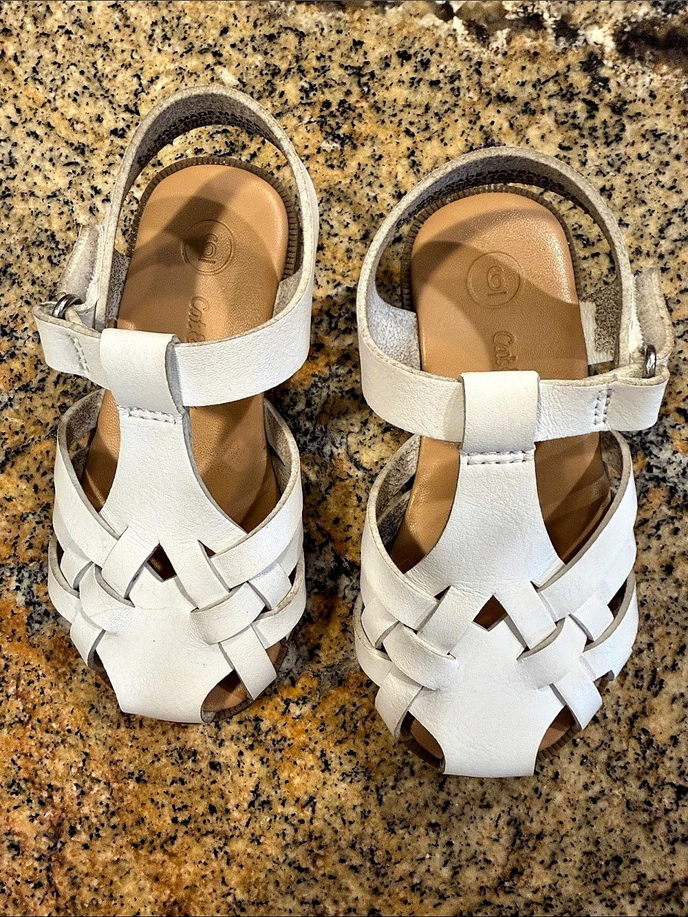 White Woven Strap Sandals toddler girls 6